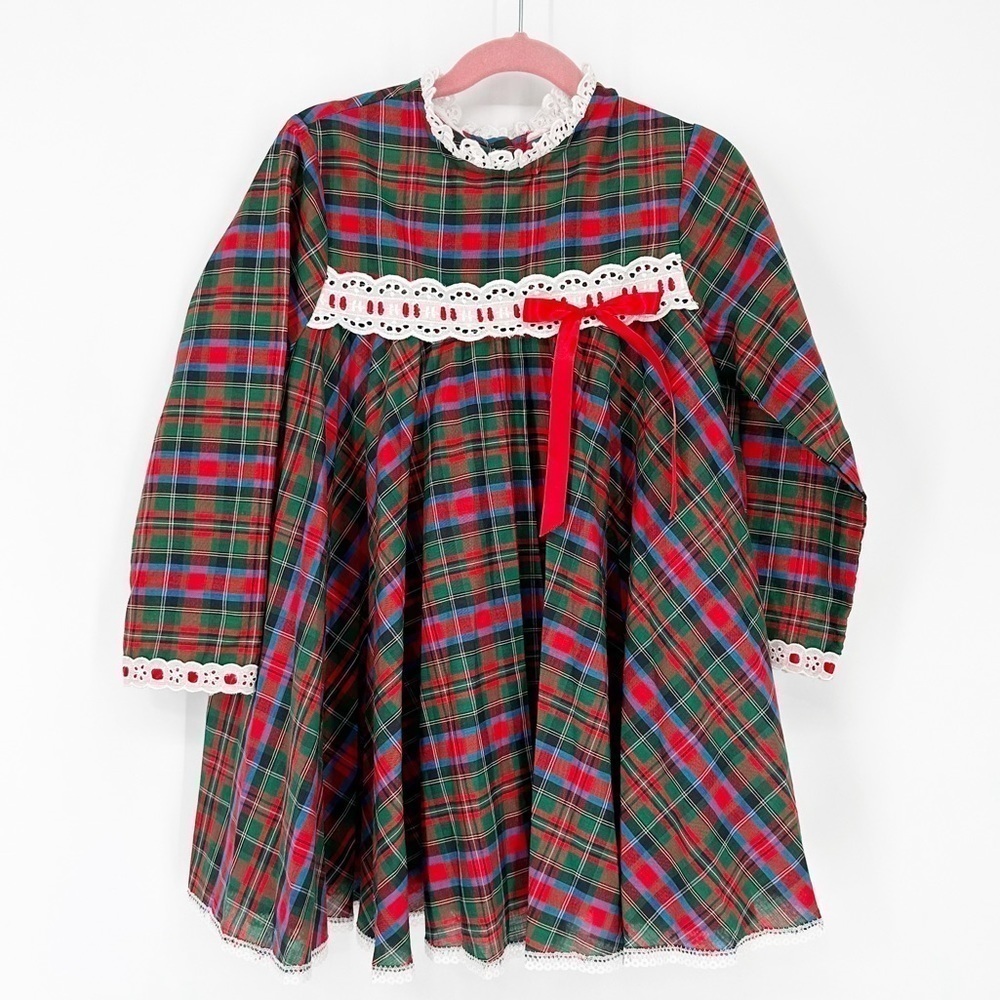 70s Vintage Haddad Brothers Plaid Dress Size 6
